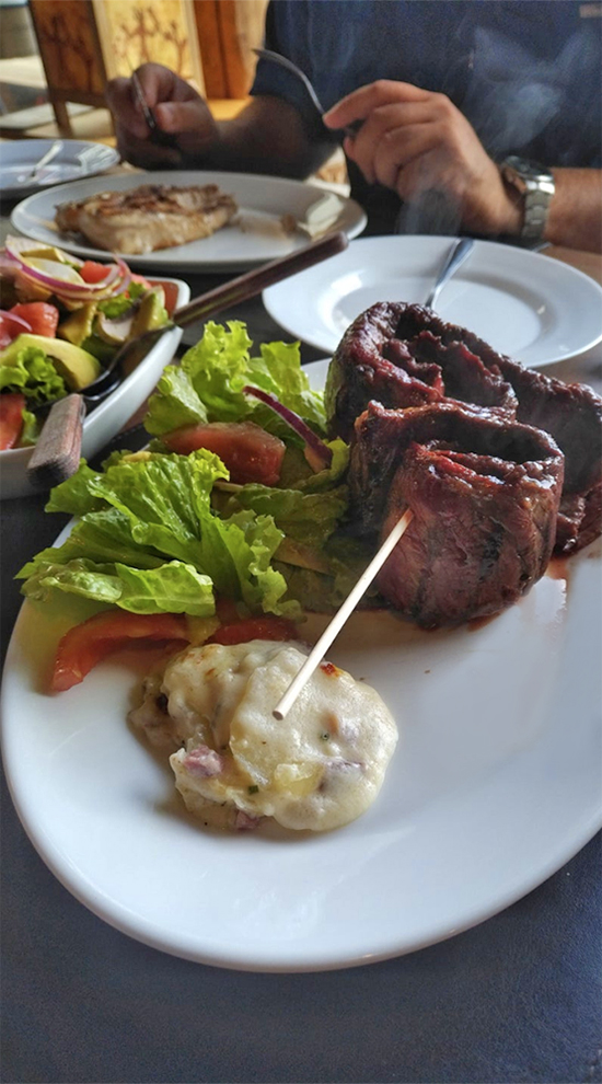 Restaurante de carnes, parrillada, Lago Ranco. Pellin y Coigüe